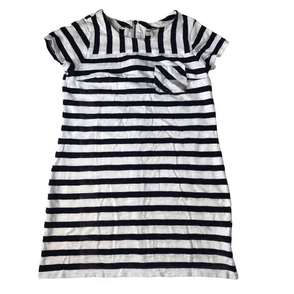 old navy womens short sleeve dress Chest Pocket navy blue white striped Small - Picture 2 of 16